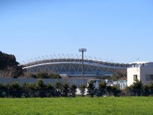 サッカースタジアムの写真”width=